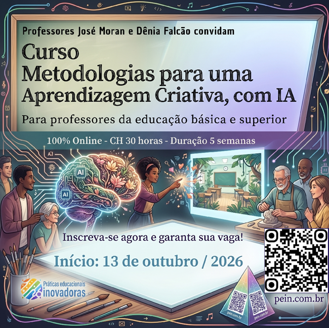 Curso Metodologias para uma Aprendizagem Criativa, com IA — início em 13 de outubro de 2026